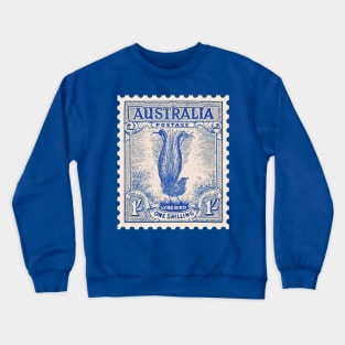 Lyre Bird Postage Stamp Crewneck Sweatshirt